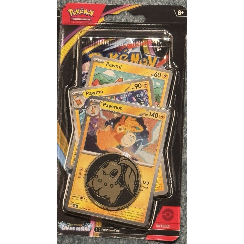Pokemon Chaos Rising Premium Checklane Blister Booster Pack Pawmot Line - NEW
